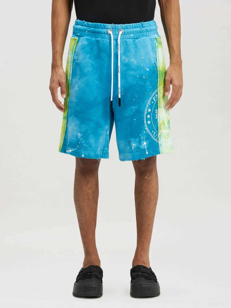 

Designer Short Fashion Casual Clothing Palmes Angels PA Gradual Tie Dyed Tree Shorts Relaxed Loose Sport Capris Trendy Couples Joggers Beach Fitness Sportswear, Shorts [yellow]