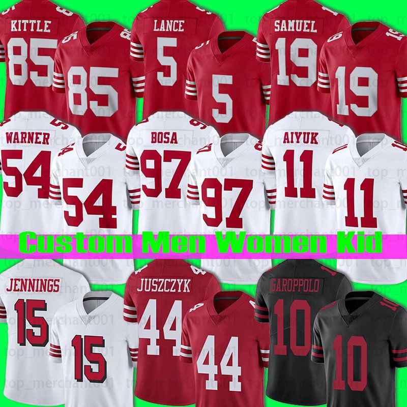 

CUSTOM 23 Christian McCaffrey Jimmy Garoppolo Football Jersey San Francisco''49ers''Deebo Samuel Kyle Juszczyk George Ki, Custom men jersey+patch