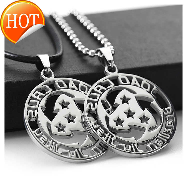 

Wholesale Chain Necklace Men Women Silver Fashion Jewelry Necklaces Custom Pendant Men Cut out Stainless Steel Necklace