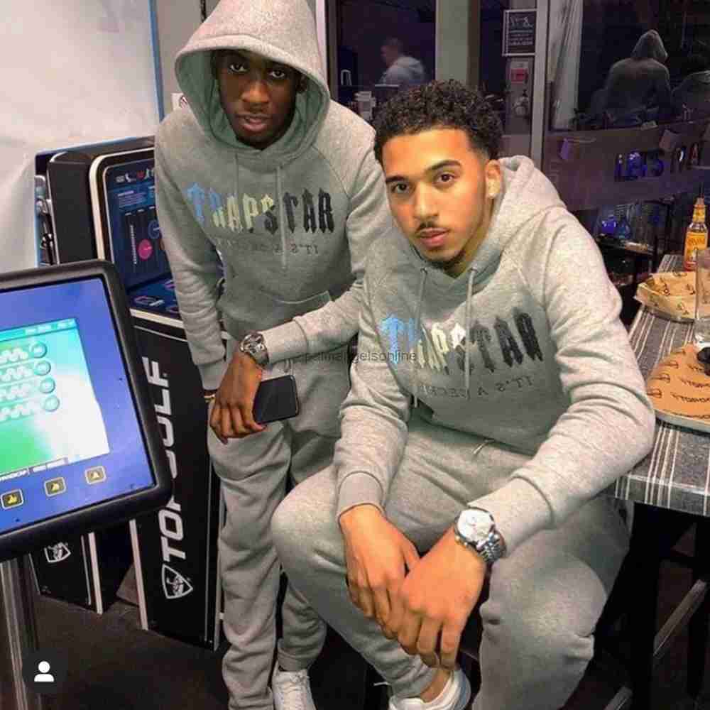 

Designer Clothing Men' Sweatshirts Hoodie Trapstar Blue White Towel Embroidered Plush Sweater Pants Set Autumn/winter Relaxed Pullover Top Pants Trendy brand, Shipping fee