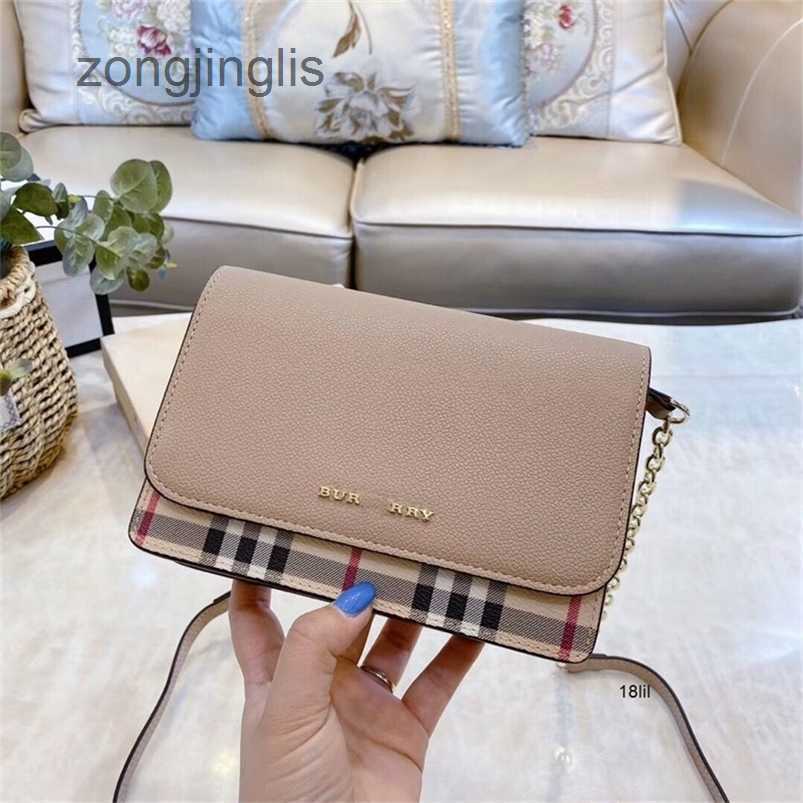 

Designer Handbags with Evening Burbrerys Women Bag Bags style new cowhide luxury versatile lattice chain Single Shoulder Messenger small square fortune BODW, Pvc with beige