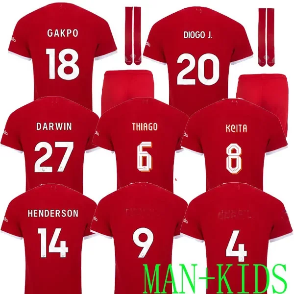 

MAC ALLISTER S--4XL 23 24 soccer jerseys GAKPO DARWIN 2023 home Mohamed Luis DIaz Alexander Arnold football kit tops shirts men kids uniform A.BECKER goalkeeper sets, Home kids