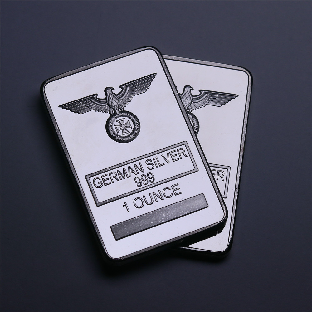 

1oz German Eagle & Iron Cross Themed German Silver Art Bars