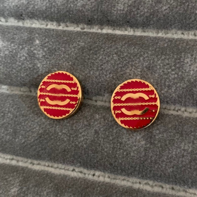 

19 Styles Women Designer Studs Top Quality Titanium Steel Drop Red Oil Luxury Couple Earrings