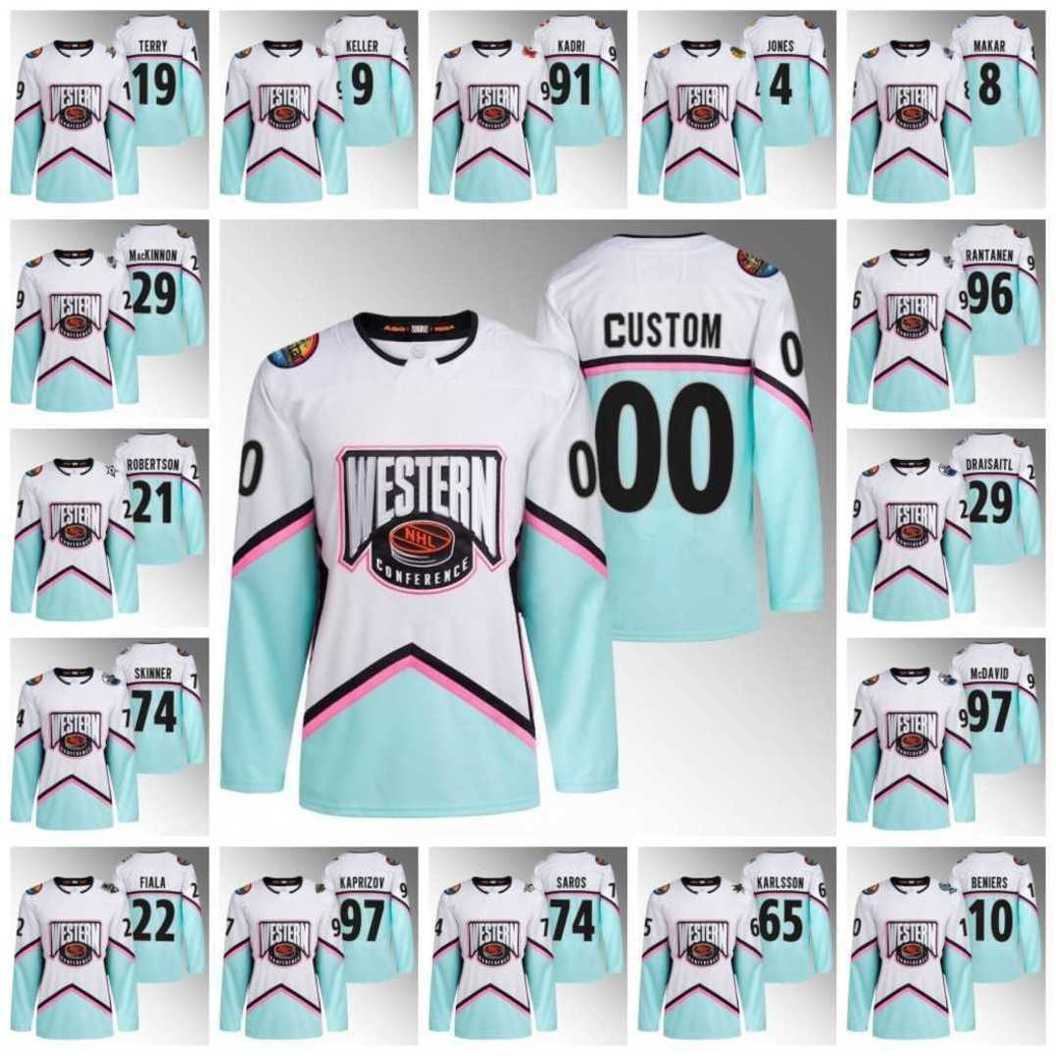 

2023 All Star Hockey Jerseys Western Conference Cale Makar Connor McDavid Western Kirill Kaprizov Nazem Kadri Erik Karlsson Kevin Fiala Troy Terry Matty Beniers, As