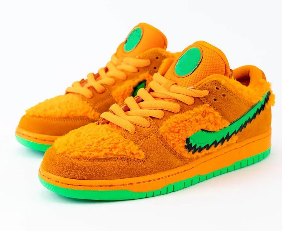 

Bicycle shoes Dunks Low Orange Bear Kids Shoes Sb. Boys Girls Out door Sport Shoe Grateful Dead Yellow Green Pink Blue Size 24-35