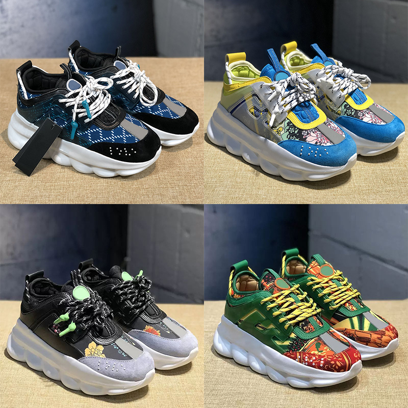 

Fashion Italy Chain Reaction Sneakers Top Quality Shoes Casual shoe Reflective Height multi-color suede Luxury mens womens Sports designer trainers, D29