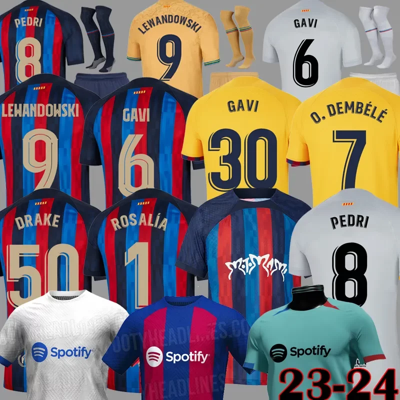 

22 23 24 PEDRI GAVI 6 soccer jerseyS LEWANDOWSKI FC FERRAN camiseta de futbol ERIC barca RAPHINHA 2023 ANSU FATI football shirt ROBERTO barcelona kits men kids sets, Barcelona rosalia