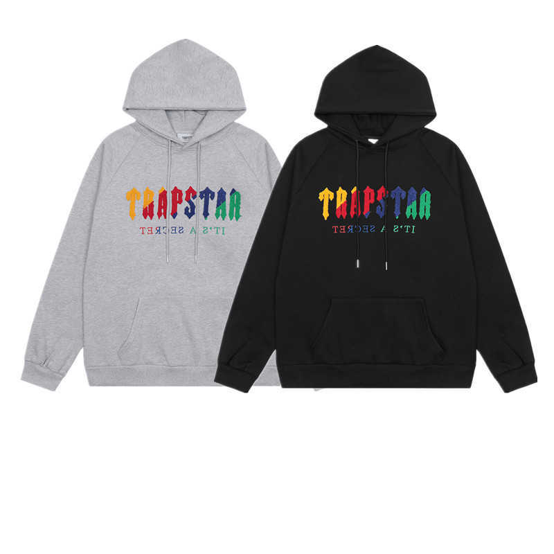 

Designer Clothing Men' Sweatshirts Hoodie Trendy Trapstar Rainbow Gradient Towel Embroidered Couple Loose Relaxed Hooded Sweater Fashion Streetwear Tops, Shipping fee