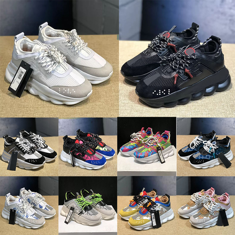 

Top Italy Designer Shoes reflective chain reaction sneakers triple black white multi-color suede red blue yellow fluo tan luxury men womens shoe designer Trainers, S32 white ice orch