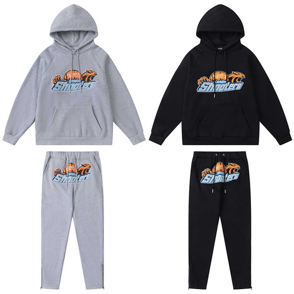 

Designer Clothing Mens Sweatshirts Hoodie American Trendy Brand Trapstar Blue Yellow Leopard Towel Embroidered Hooded Plush Sweater Pants Loose Fitting Set for Me, Shipping fee