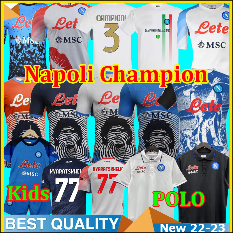 

22 23 NAPOLI soccer jerseys Champion Maglia Naples 2023 Maradona ZIELINSKI ANGUISSA OLIVERA KVARATSKHELIA KIDS FOOTBALL SHIRT OSIMHEN FABIAN LOZANO Maillot foot, Home+patch