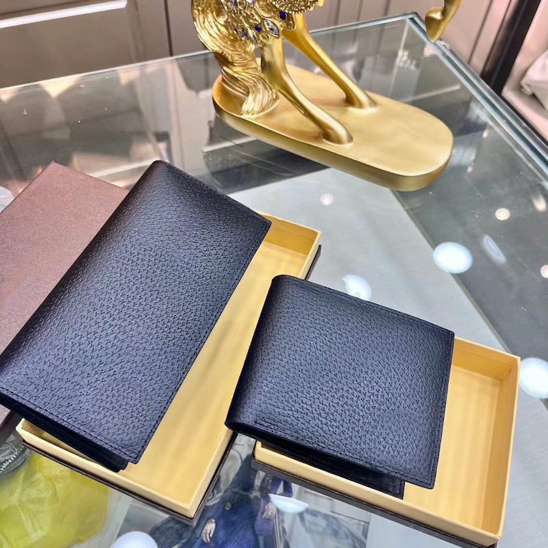 

Mens calfskin wallet card bag calf leather wallet black multiple color window business card card bag wallet mens and womens check book cover, Long size 19x10cm-without a box