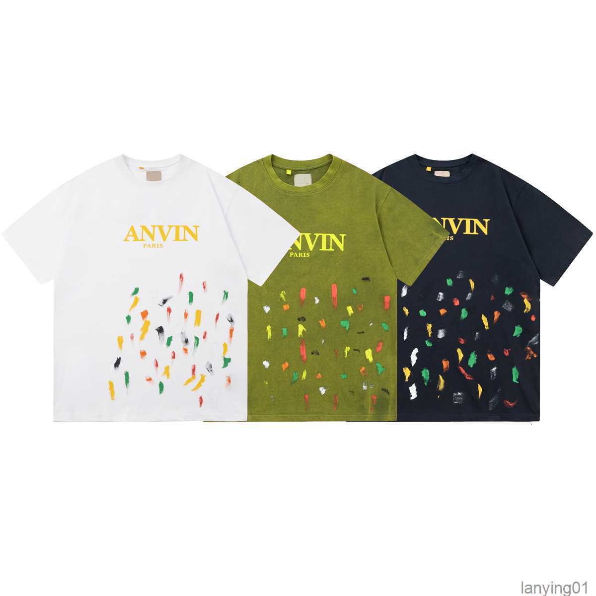 

De x Lanvins Designer Tees Men's T-shirts Summer Print 100% Cotton Casual t Shirt for Men and Women Tee