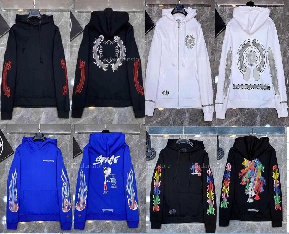 

Fashion Classic Luxury Mens Zipper Hoodies Designer Horseshoe Sanskrit Print Pullover Hooded Tops Coat Jacket Sweatshirts Sweater Women Loose Jackts, Cus12