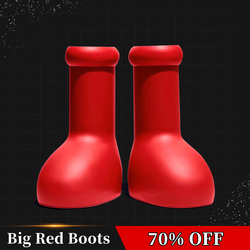 

2023 MSCHF Men Women Rain Boots Designers big red boot Thick Bottom Non-Slip Booties Rubber Platform Bootie Fashion astro boy size 35-45