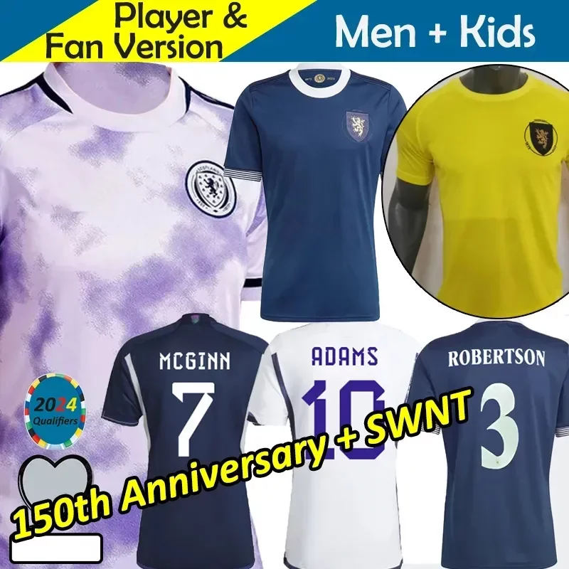 

Scotland 150th Anniversary Soccer Jerseys Kids Kit 2023 SWNT Football Shirt Woman 150 Years Special World Cup 2024 Euro Away Goalkeeper Yellow Top ROBERTSON, Player version 150th