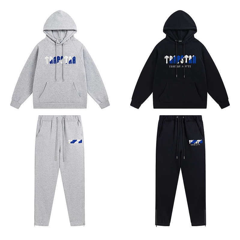 

Designer Clothing Men's Sweatshirts Hoodie Trapstar White Blue Towel Embroidery Fashion Brand Loose Casual Plush Hooded Sweater Pants Set for Men Tracksuits Tops, Shipping fee