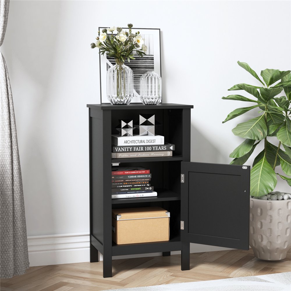 

Storage Cabinet Wooden Floor Cupboard Freestanding Adjustable Inner Height Waterproof Durable Finish Free Standing Storage Cabinet for Bath
