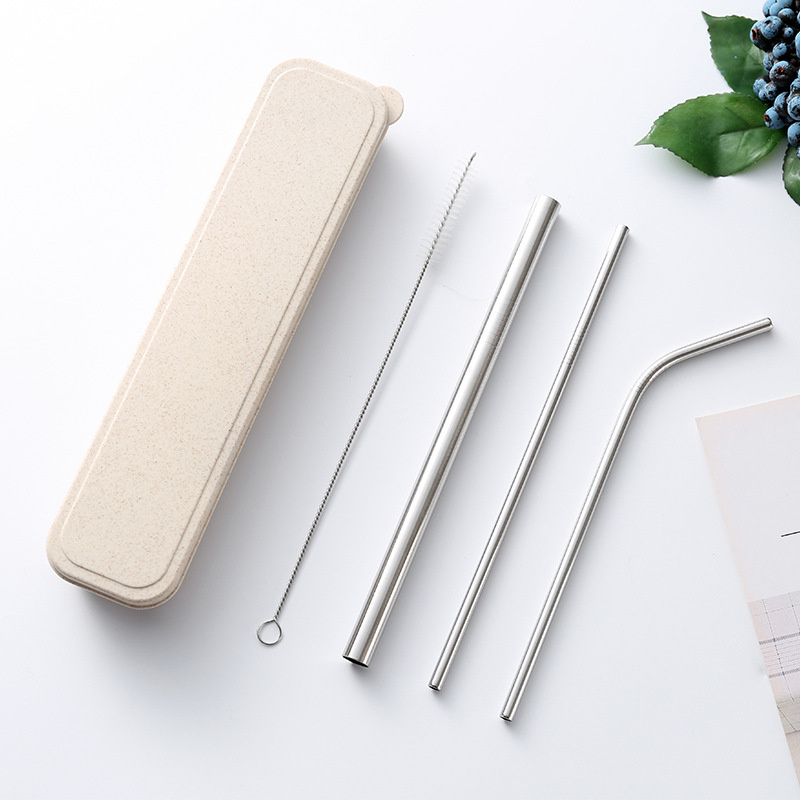 Food Grade 18 8 Stainless Steel Straw Set Box Packing-image-413540237