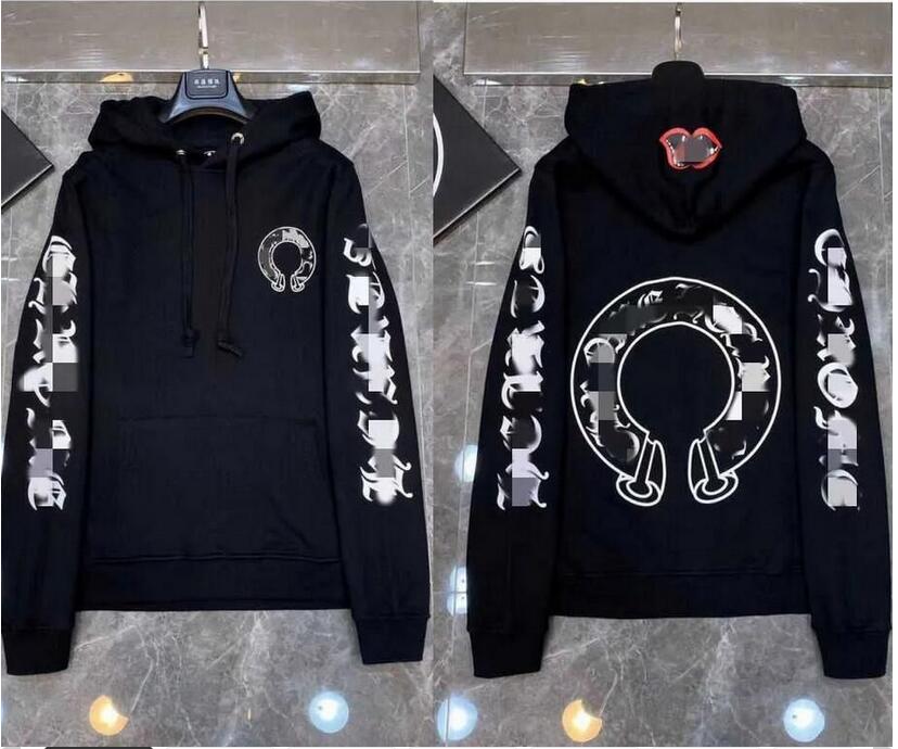 

Classic Fashion Luxury Mens Zipper Hoodies Designer Horseshoe Sanskrit Cross Print Pullover Hooded Tops Coat Jacket Sweatshirts Sweater Women Loose Jackts Fate, Customize