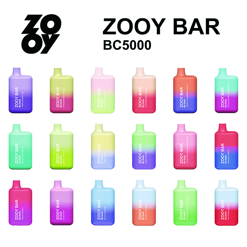 

zooy bar bc5000 electronic cigarette vapes disposable puff 5000 puffs 13ml prefilled carts 650mah rechargeable battery iget randm elfbars savage vape pen kit bar