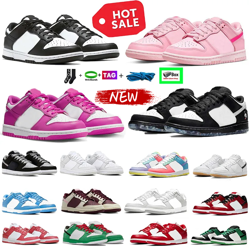 

With Box Mens Dunke Low Running Shoes Sneakers White Black Panda Pigeon Triple Pink UNC Phonton Dust Grey Fog active fuchsia Valentines Day Sb Women Retros Sneaker, 02-triple pink