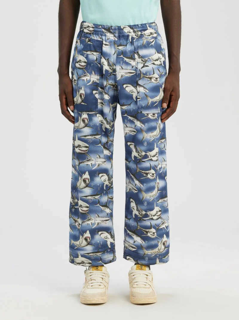 

Designer Pant Fashion Casual Clothing Palmes Angels PA Shark AOP Pants High Street cargo pants Meichao straight casual pants Luxury Streetwear Jogger Trousers Swea, Black [clean version]