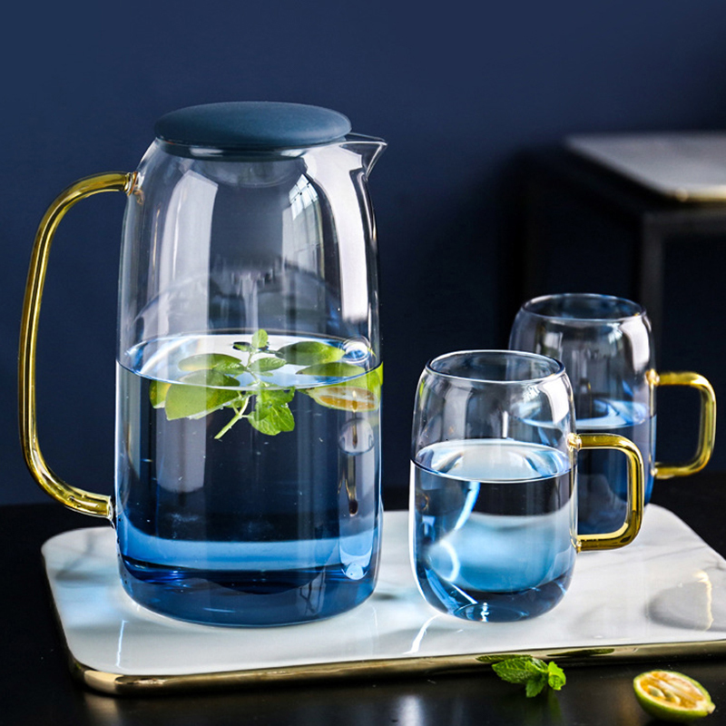 

Bar Tools Water Jug Glass Pitcher Home Use Kettle Tea Pot With Handle for Boiling Cold Drink Ware 230505