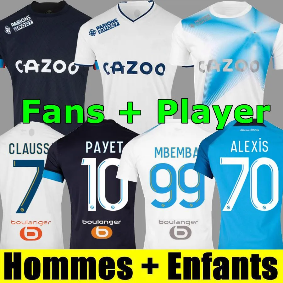 

22 23 Soccer Jerseys 2022 2023 MarseilleS Maillot Foot CUISANCE GUENDOUZI ALEXIS GERSON PAYET CLAUSS Football Shirts Men Kids VERETOUT Under NUNO HARIT L SUAREZ, 22 23 away kids