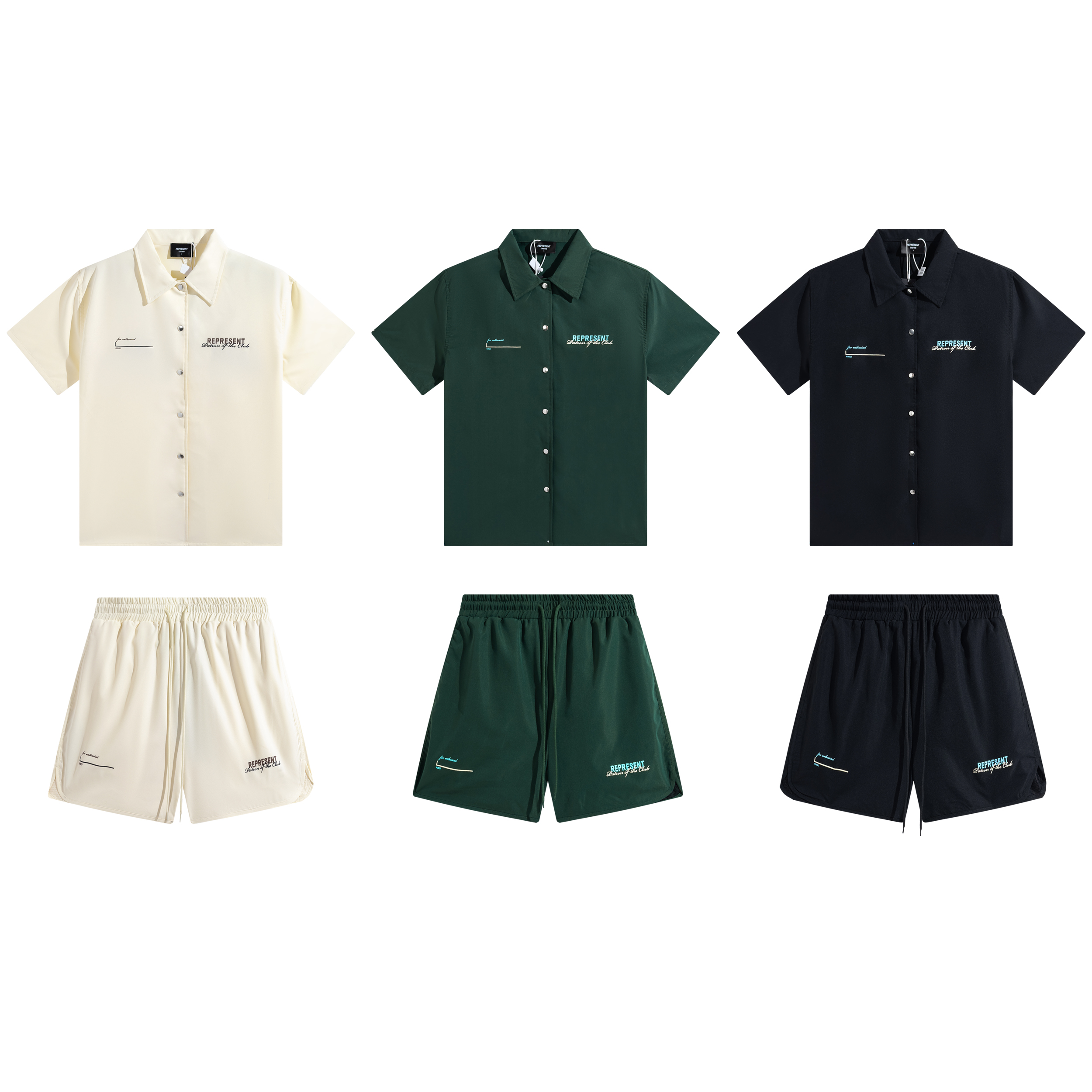 

1 Quality Men Casual Print Short Sleeved Shirt Fashion Shorts Set