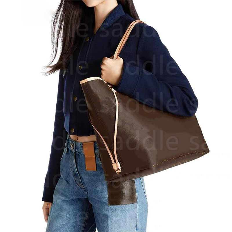 

Neverfull Medium Bag 2pcs Set Top Quality Women Leather Handbag Designer Lady Clutch Purse Retro Shoulder Bags M41178 Detachable Zip Pocket 8A Shopping Bags, Red