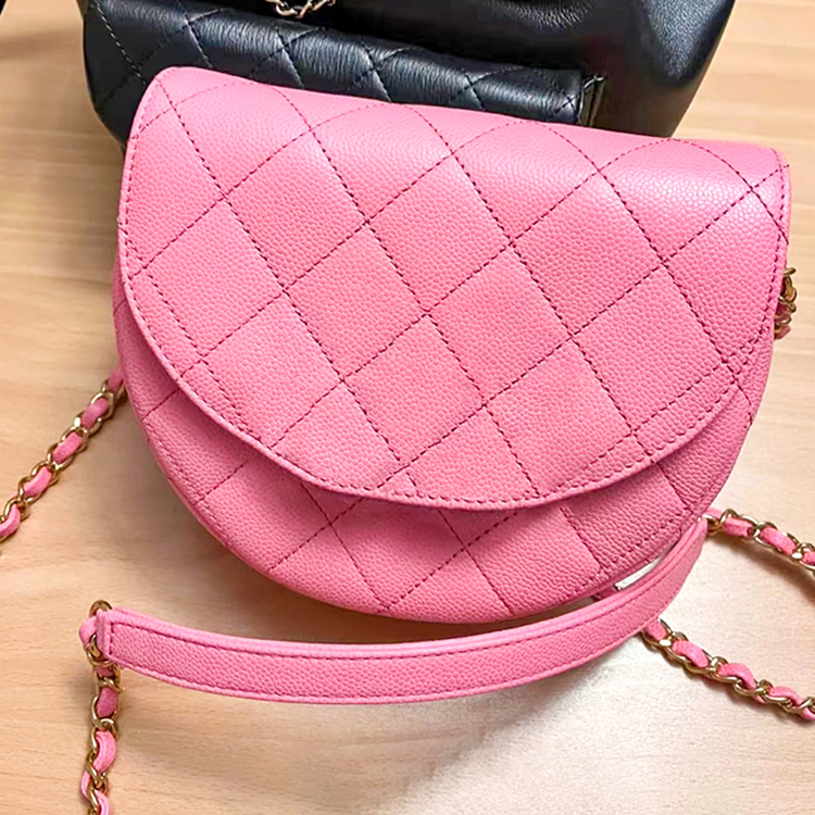 

flap Lambskin trio messenger bag man channel cross body 23p clutch triangle Bags woman luxury tote saddle with strap handbag designer Calfskin baguette Shoulder Bag, White