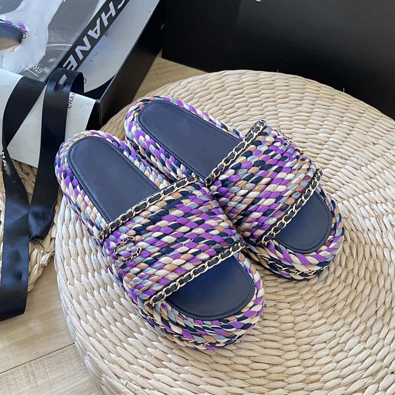

Woman Sandal Slippers High Quality Beach causal Women Solid Color Embroidery Summer Fashion slipper Flat shoes Slide, #1