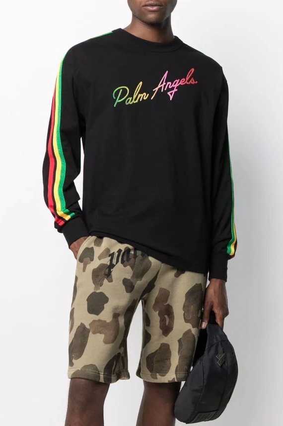 

Designer Clothing Fashion Sweatshirts Palmes Angels color print stripe long sleeve T-shirt loose men' women' Trend Brand round neck sweater Casual Pullover jacket, Shipping fee