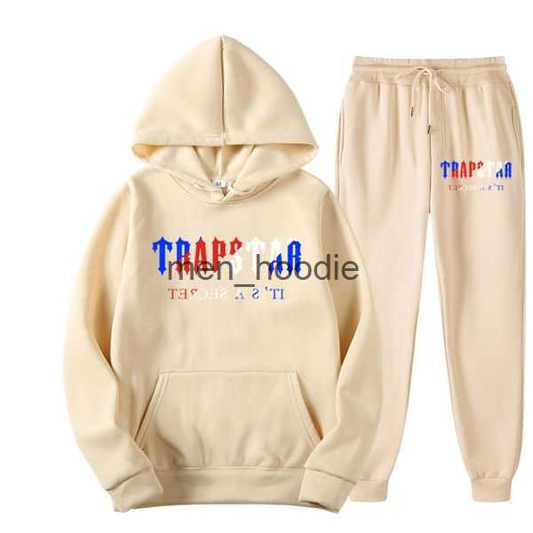 

Men's T-shirts Tracksuit Trapstar Brand Printed Sportswear Men 16 Colors Warm Two Pieces Set Loose Hoodie Sweatshirt Pants Jogging 1zzho, Auburn