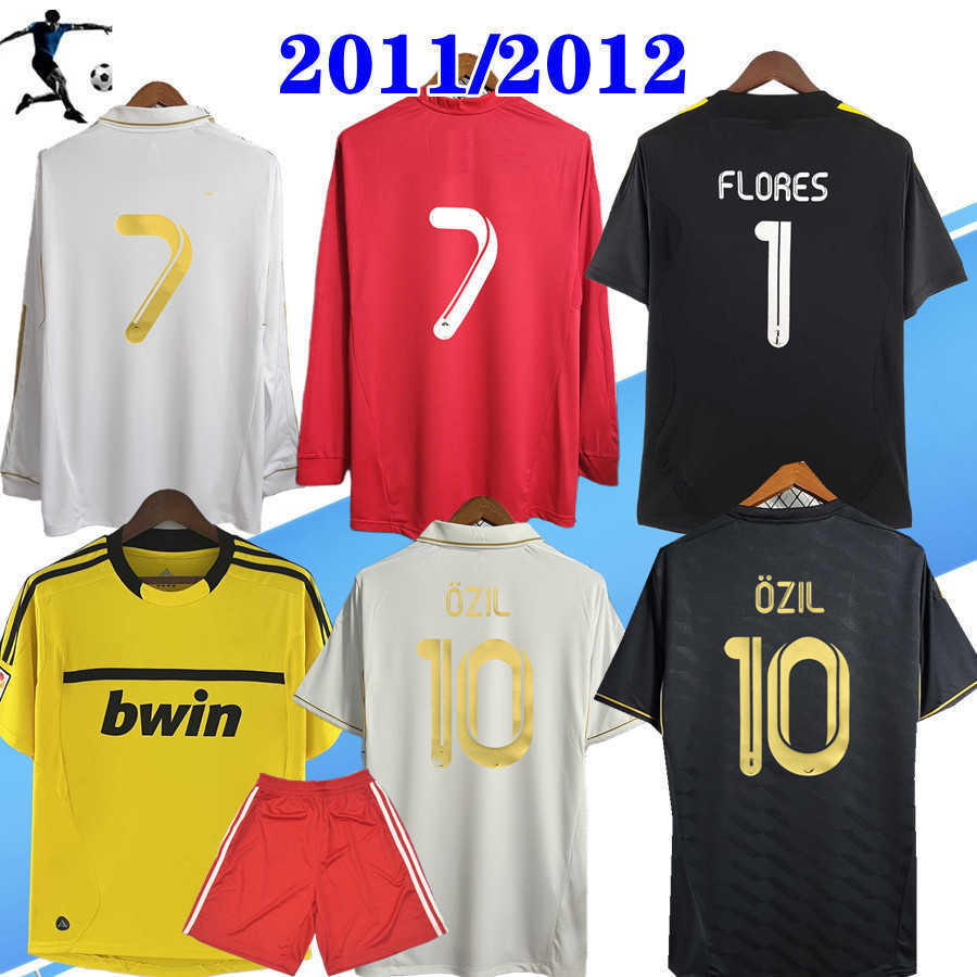

Long sleeved 2011 2012 Retro Real Madrids Soccer jerseys Full patch #7 Raul #23 Beckham v.NISTELROOY Short Sleeve 11 12 goalkeeper Football shirt uniforms, 11/12 home