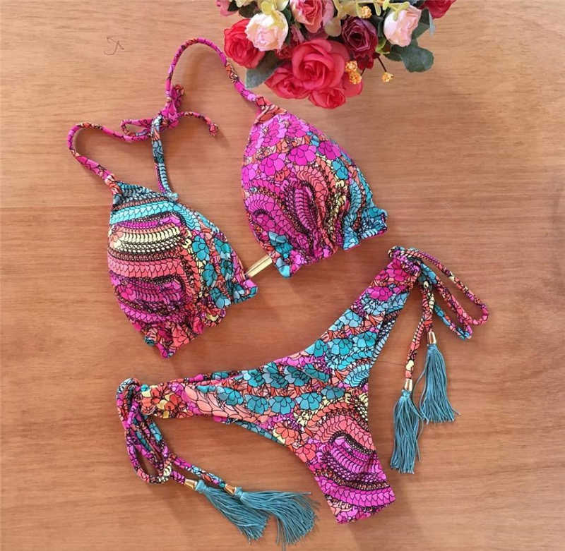 

Women's Swimwear Brazilian Women's Swimsuit Swimwear Female Sexy Bikinis Set Push Up Swimming Bathing Suit Bohemian Women Swumsuit 2 Piece Sets J230506, Mk07