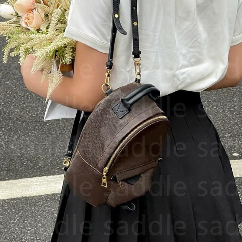 

Designer Shoulder Bag Mini Backpack Palm Springs Crossbody Travel Bag M44873 M44872 Mini Size Schoolbag with box in two colours 10A Quality, Brown strap