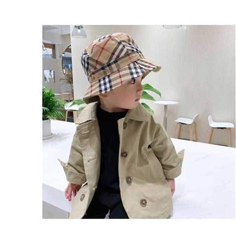 

Ball Caps Burbrerys Designer Baby Hat spring and autumn thin fashion adult parent child hat children fishermans lattice double sided boys girls sun K1TJ J7JD, Camel