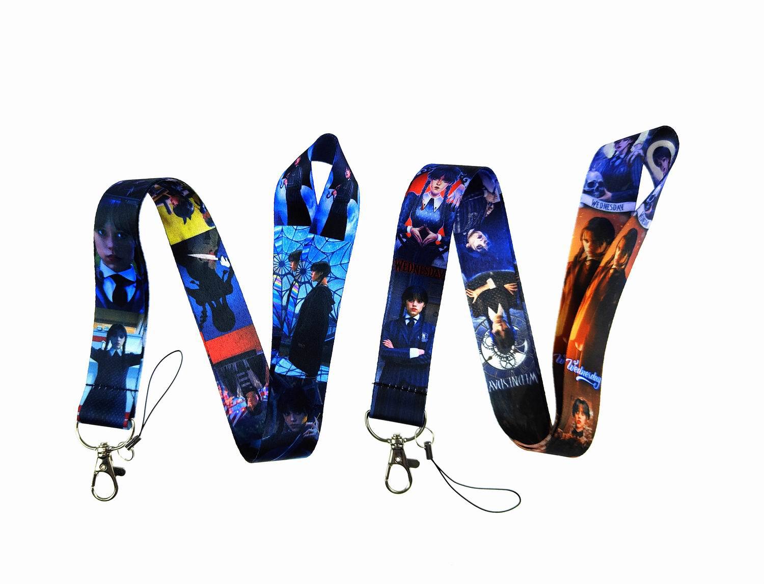 

Fantasy TV Drama Wednesday Neck Strap Keychain Badge Holder ID Card Pass Hang Rope Lariat Lanyard for Key Rings Accessories designer keychain