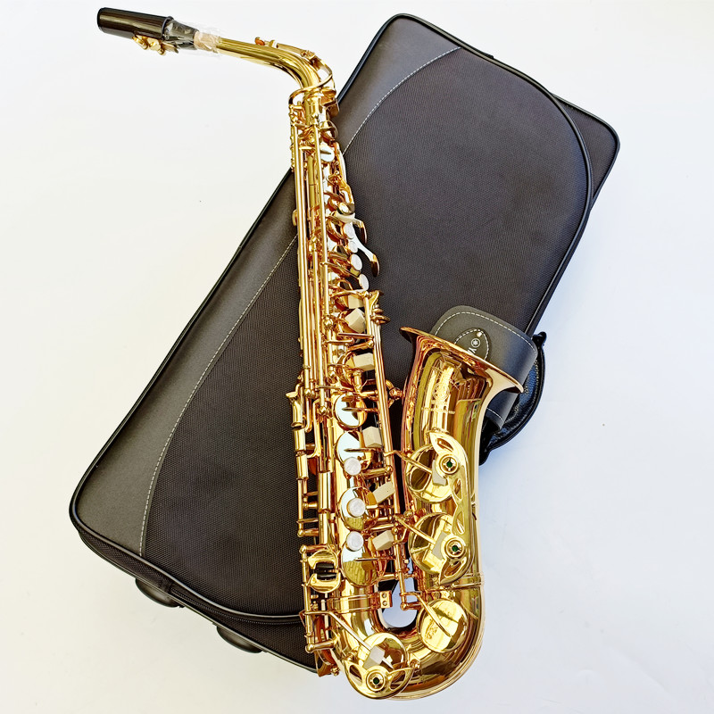 

japan Professional Alto Saxophone YAS-62 Gold Key Super Musical instrument High Quality Electrophoretic Gold Sax Mouthpiece Gift258