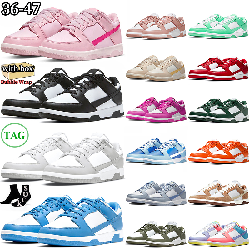 

With Box low designer shoes panda pink chunky men women White Black UNC Grey Fog Team Green Syracuse GAI Olive mens trainers outdoor sneakers casual walking jogging, #14