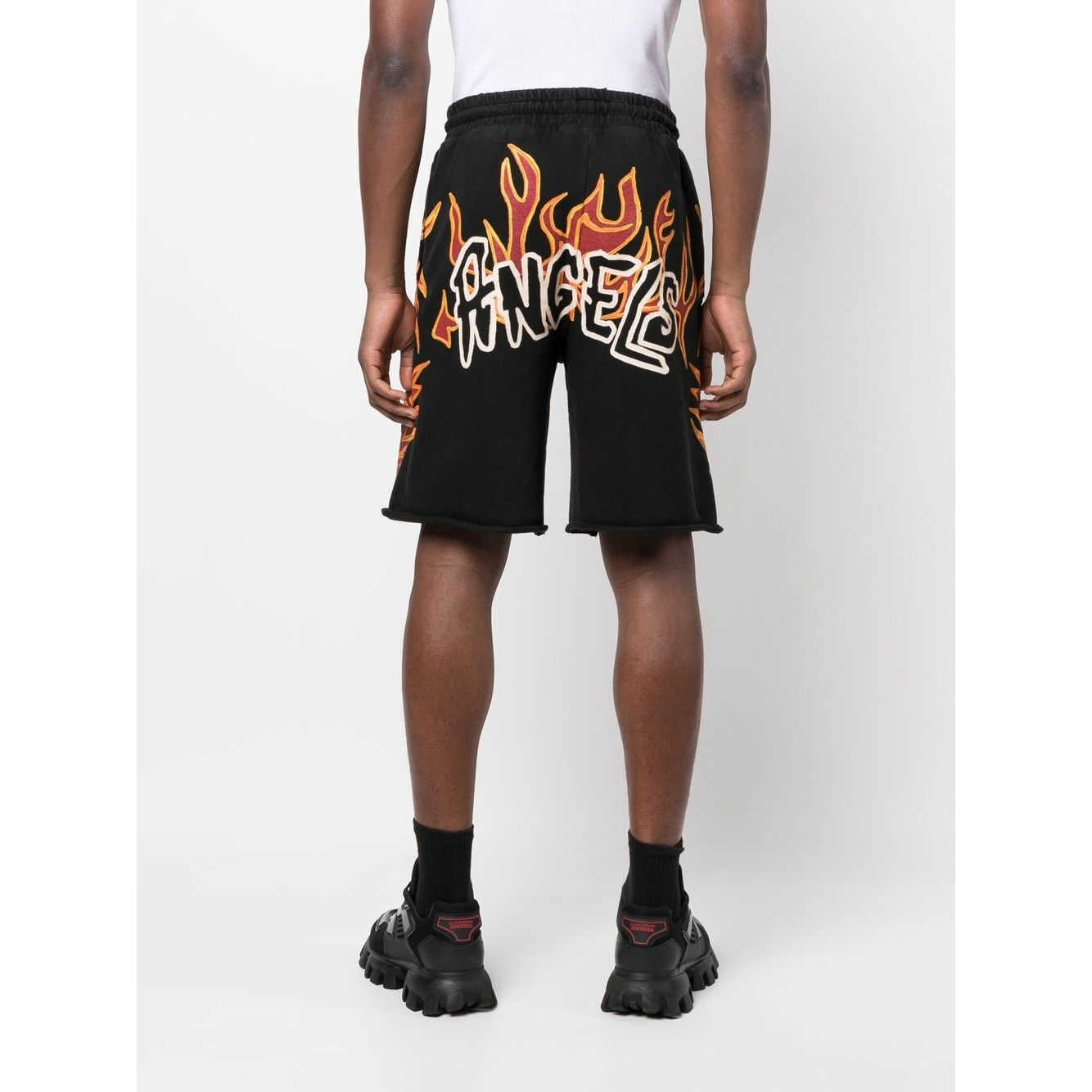 

Designer Short Fashion Casual Clothing Palmes Angels PA Burning Flame Letter Printing Shorts Casual Sports Capris Beach Fitness Couples Joggers Sportswear for sal, Short sleeve [black]