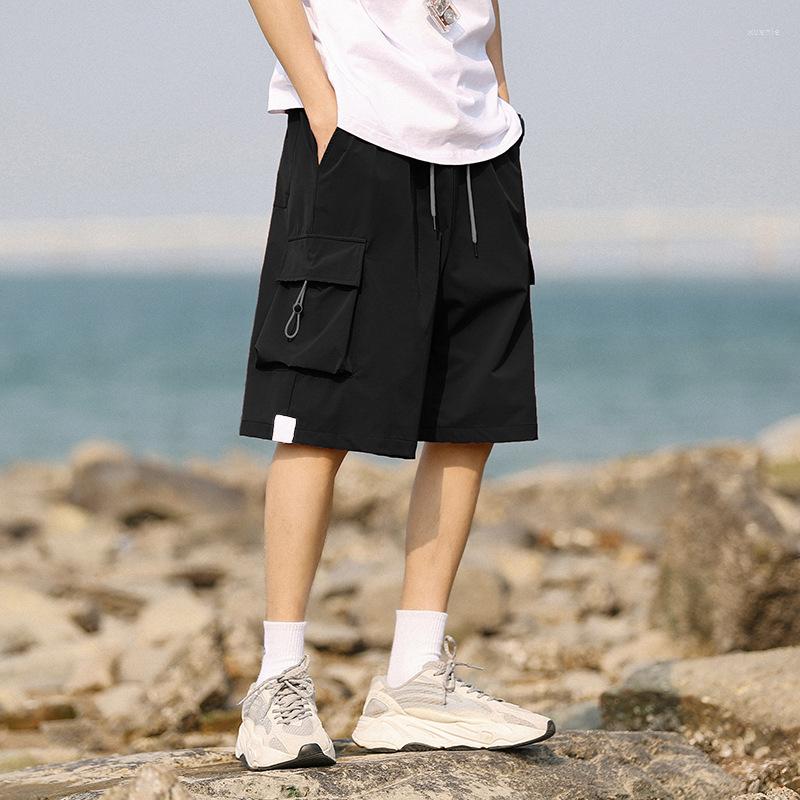 

Men's Shorts Cargo Men Trend Fashion Hip Hop Jogging Streetwear Stereoscopic Pocket Design Summer Casual Basketball Me, Orange