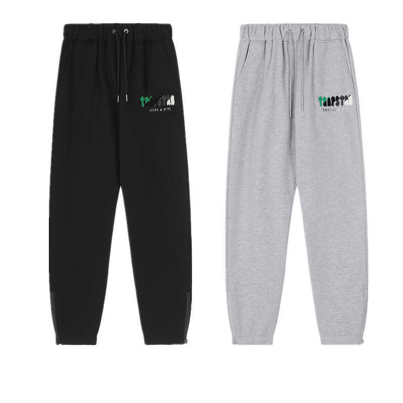 

Designer Clothing Casual Pant Trendy Trapstar Green Black Grey White Towel Embroidered Casual Pants for Men Women Couples Loose Plus Velvet Guard Pants