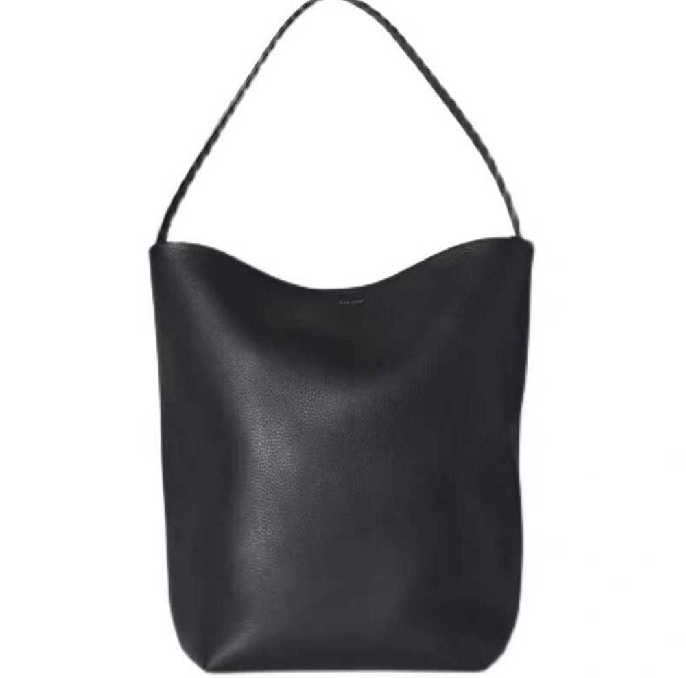 

Designer The row leather large capacity tote bag n / s Park Tote Bag minimalist bucket shoulder, Black medium size