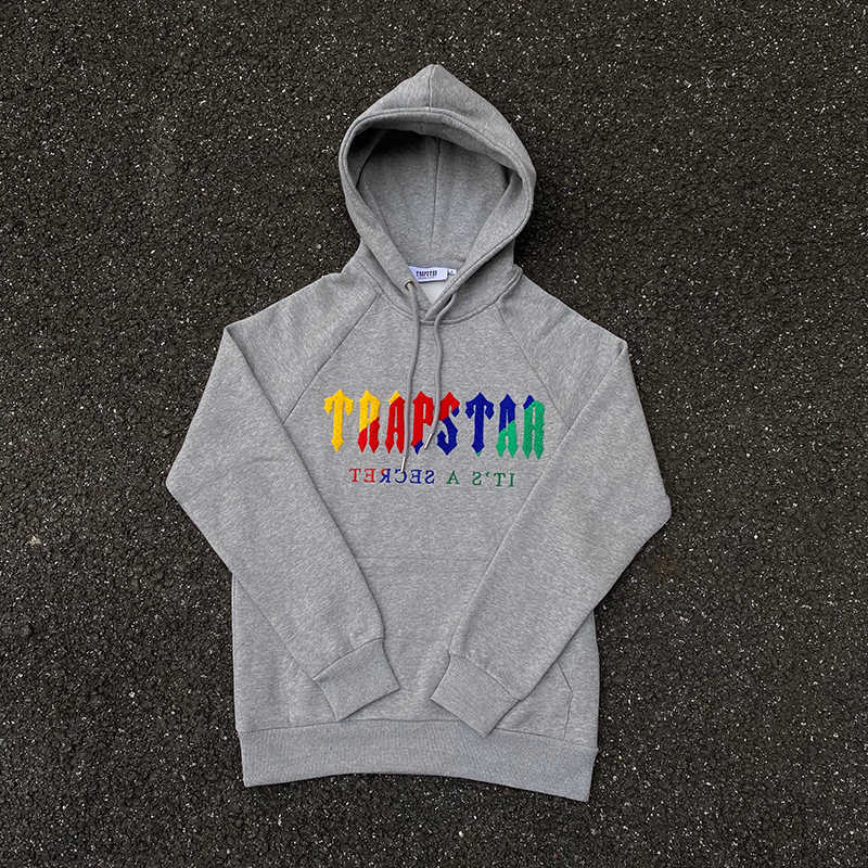 

Designer Clothing Men' Sweatshirts Hoodie Trapstar Rainbow Towel Embroidered Plush Sweater Autumn/winter Student Hooded Loose Pullover Trendy Men' Coat, Shipping fee