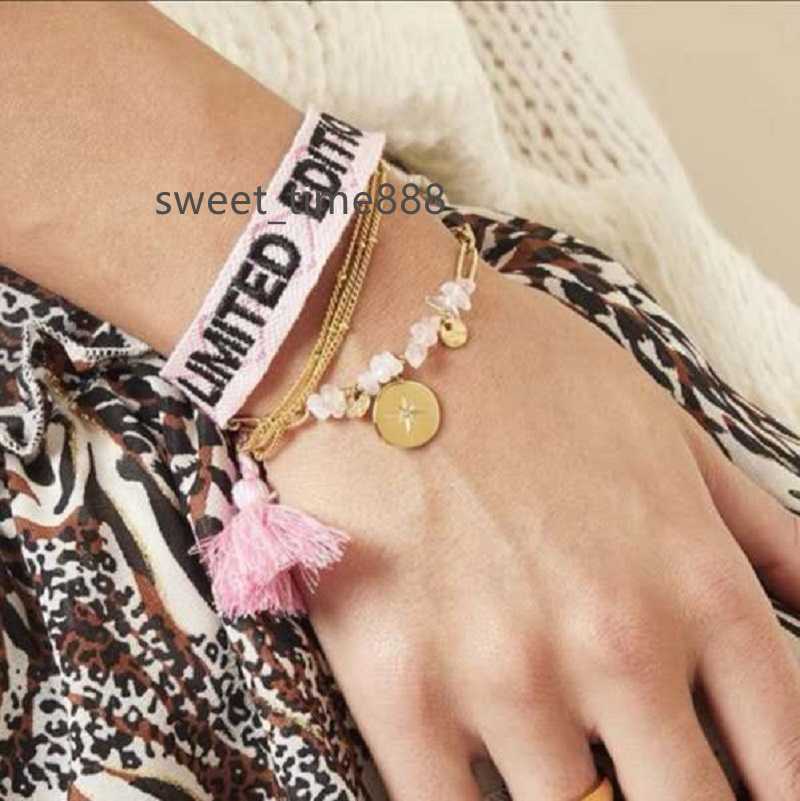 

2021 Fashion Women Bracelet Gift Cotton Friendship Bracelets Handmade Braided Fabric Jewelry Luxury Designer Style with Embroidery