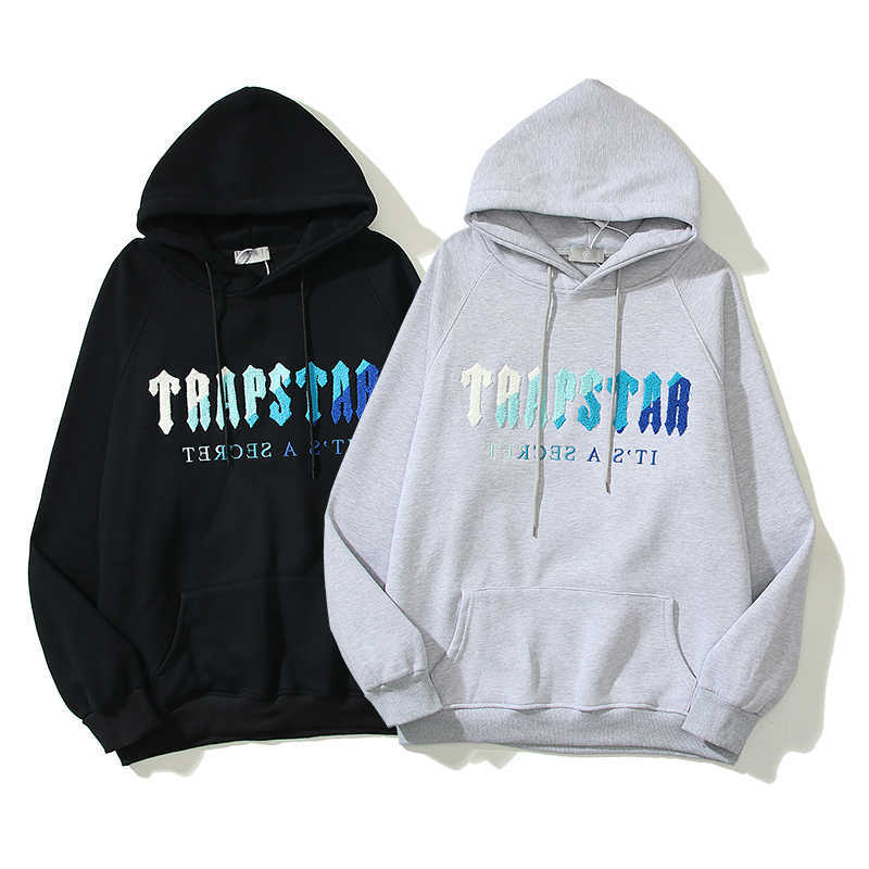 

Designer Clothing Men's Sweatshirts Hoodie Niche Rap Trendy Brand Trapstar Blue White Towel Embroidered Loose Plush Hooded Sweatshirt for Men Women For sale, Shipping fee